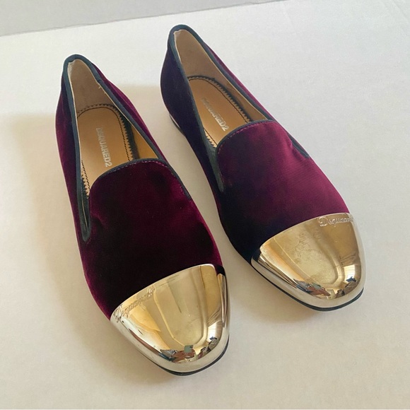 DSQUARED2 Metallic toe burgundy shoes 6.5 - Picture 9 of 11